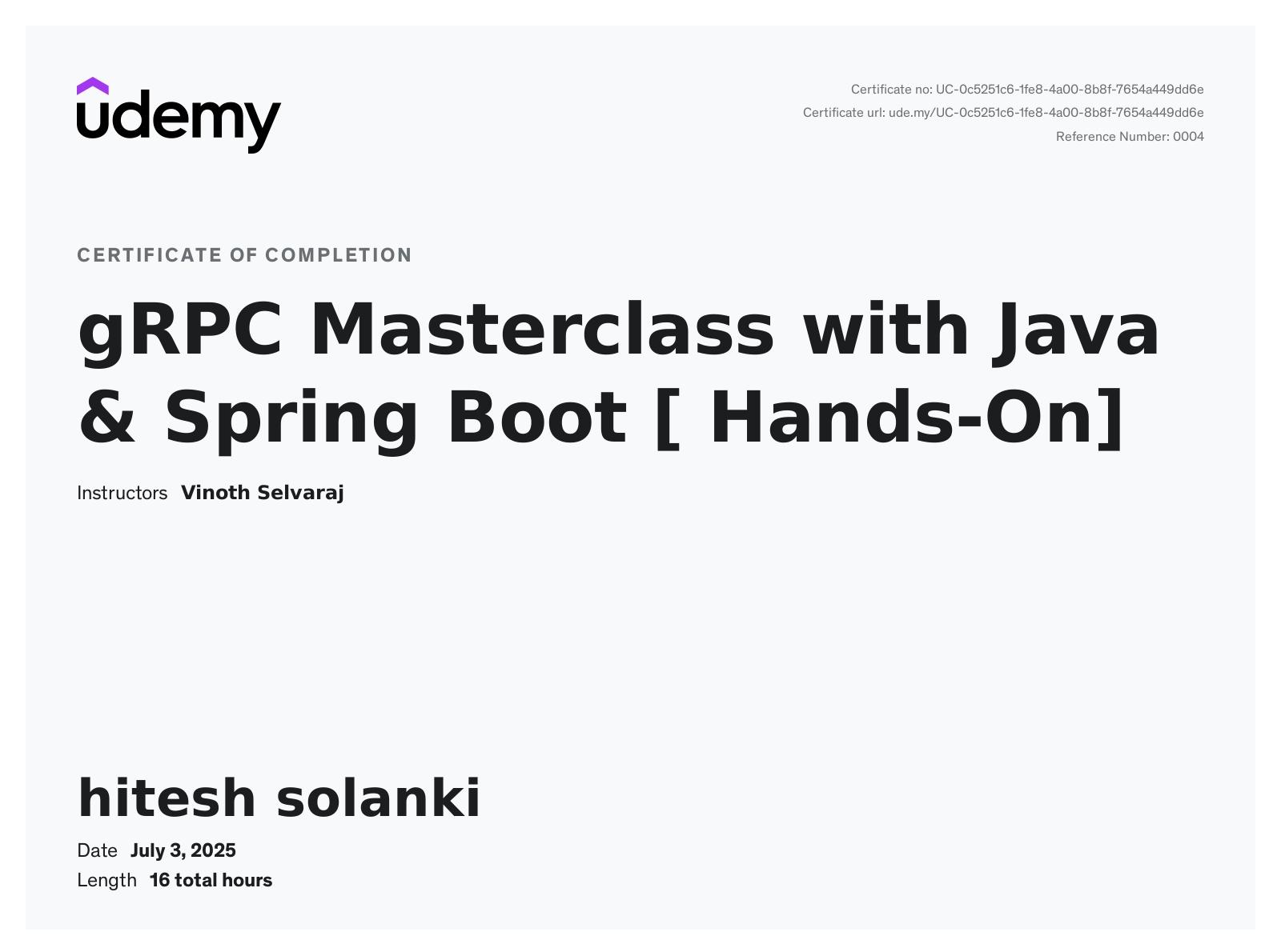 gRPC Masterclass with Java & Spring Boot [ Hands-On]