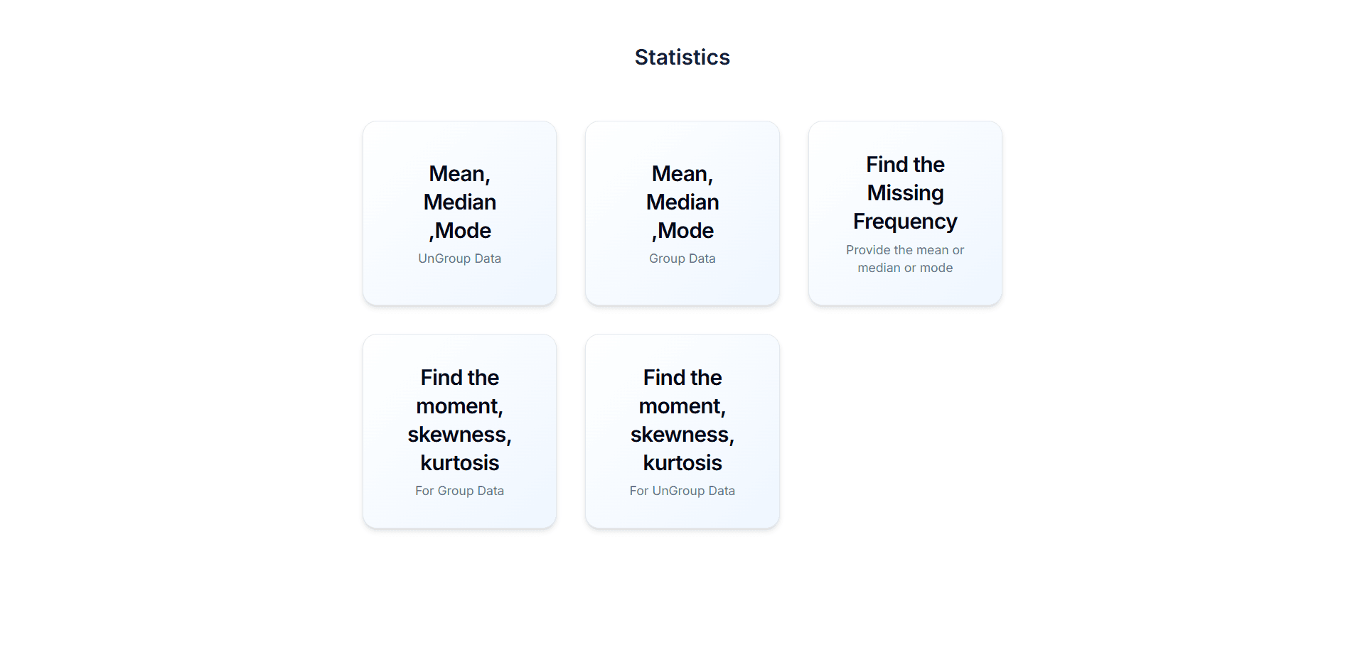 Statistics Dashboard