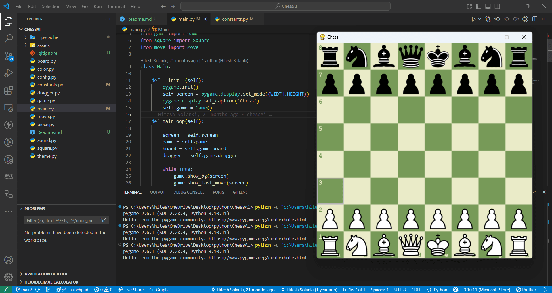 ♟️ Chess (Python + Pygame)
